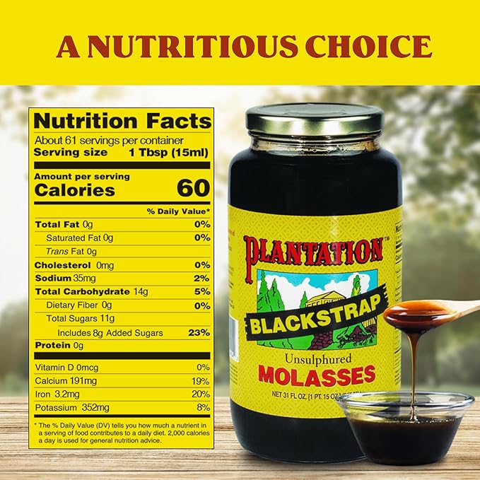Plantation Blackstrap Molasses, 31 oz (Pack of 12)