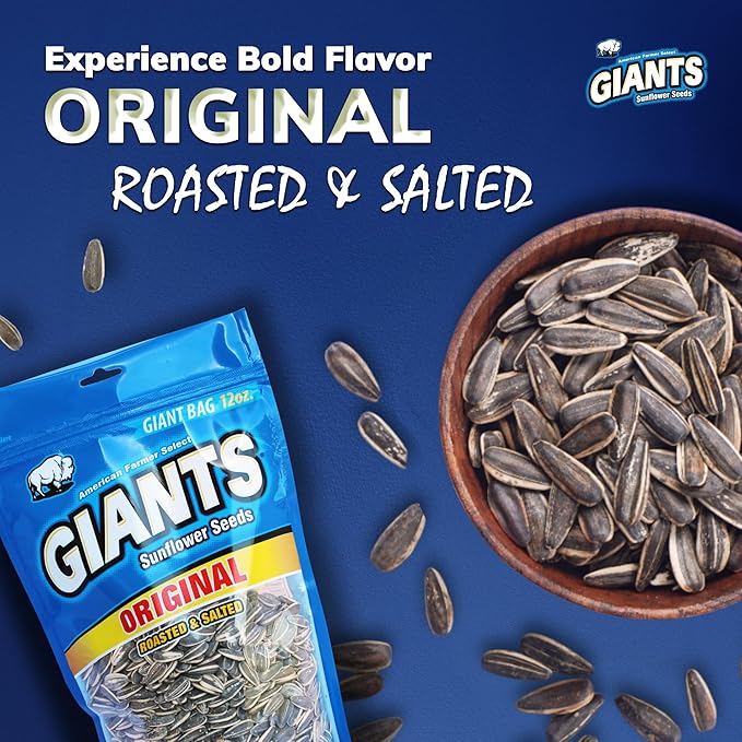 GIANTS Original Sunflower Seeds - Sunflower Seeds to Eat, Sunflower Seeds Bulk, Lightly Salted for