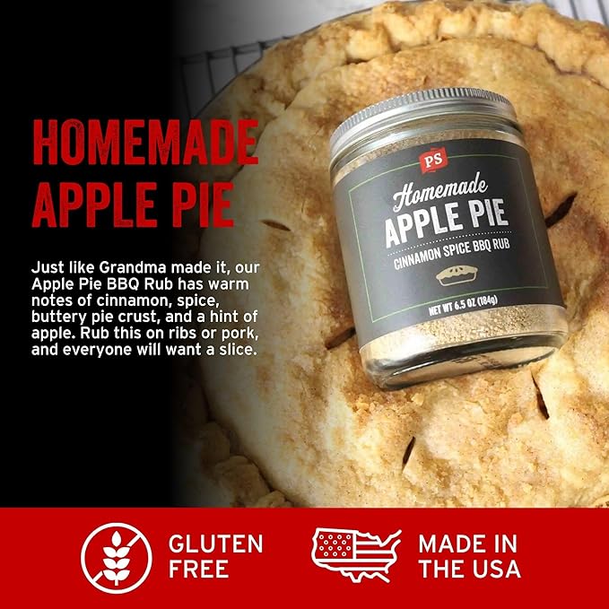 PS Seasoning Apple Pie Rub - Sweet and Smoky Cinnamon BBQ Seasoning for Smoking, Grilling, Baking