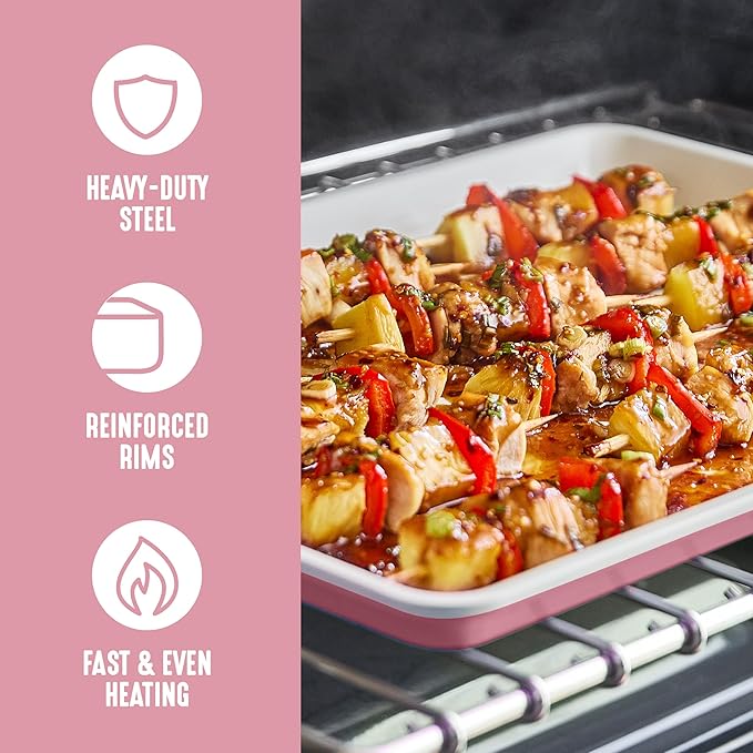 GreenLife Bakeware 18” x 13” Half Cookie Sheet Baking Pan, Non-Toxic PFAS-Free Healthy Ceramic
