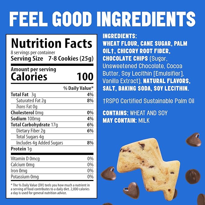 Mavericks Chocolate Chip Bolt Cookies - Plant-Based Chocolate Chip Cookies, Healthy, Plant-Based