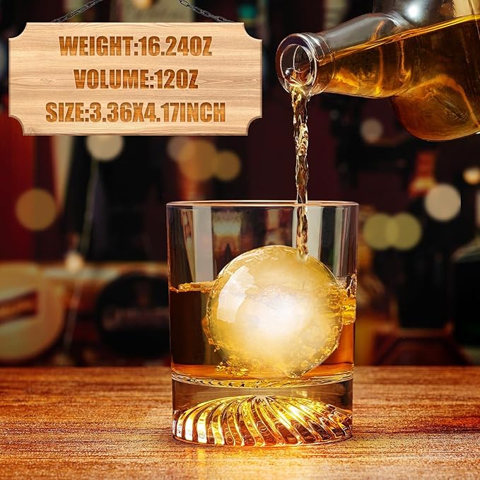 Hand Blown Crystal Old Fashioned Whiskey Glasses Rocks Glasses Drinking Cocktail Bourbon Scotch Rum