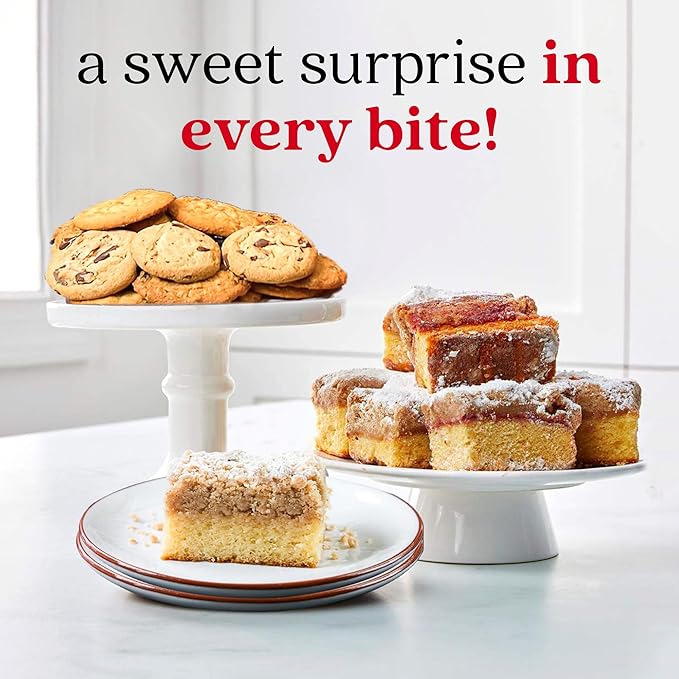 David's Cookies Assorted Fresh Baked Cookies & Crumb Cake Tin - 1Lb Assorted Cookies + 8
