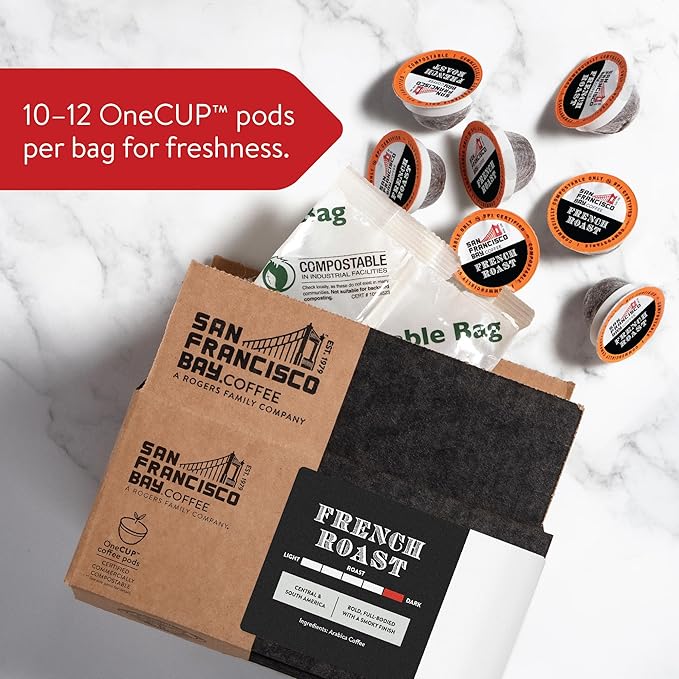 San Francisco Bay Compostable Coffee Pods - French Roast (36 Ct) K Cup Compatible including Keurig