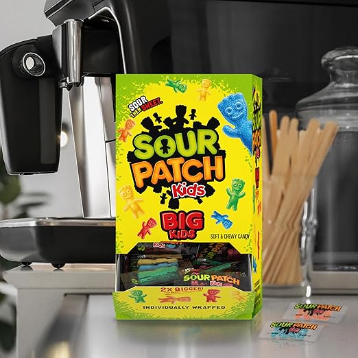 SOUR PATCH KIDS Big Kids Individually Wrapped Soft & Chewy Candy, Bulk Candy, School Snacks, 240
