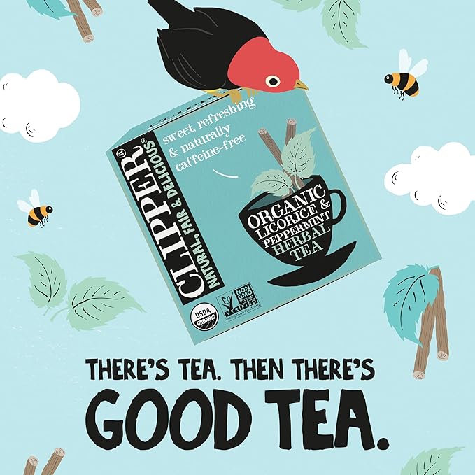Clipper Tea Peppermint & Licorice Teabags ??Caffeine Free, USDA Organic, Great Hot or Iced ??Sweet