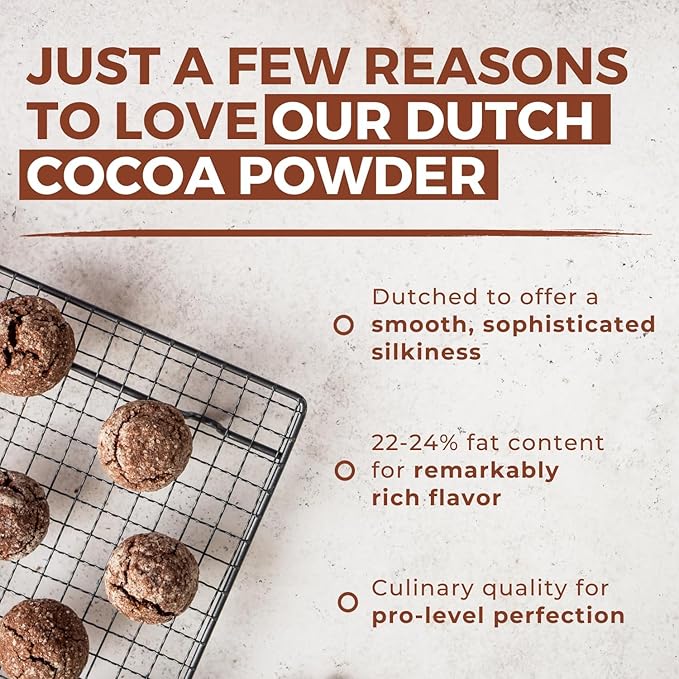 Cocoa Powder (5 lb) Dutch Processed Cocoa Powder, Unsweetened, Extra Rich Cocoa Flavor, 22-24% Fat