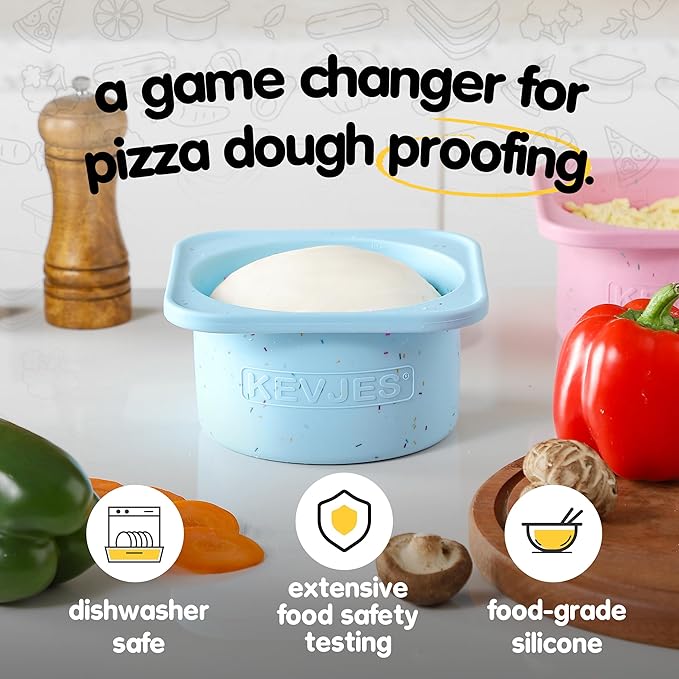 1000ml PLUS Pizza Sourdough Proofing Containers with Air-tight Lids for DIY family Artisan