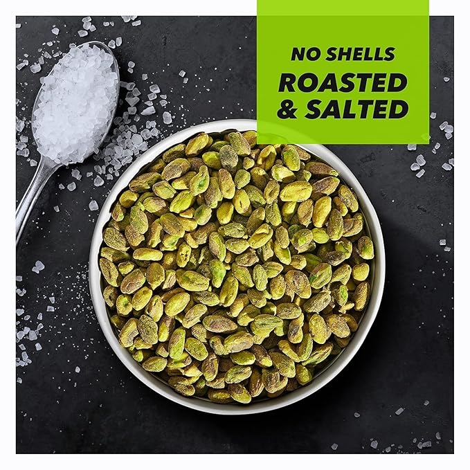 Wonderful Pistachios No Shells, Roasted and salted Nuts, 2.5 Ounce Bag (Pack of 8), Protein Snack