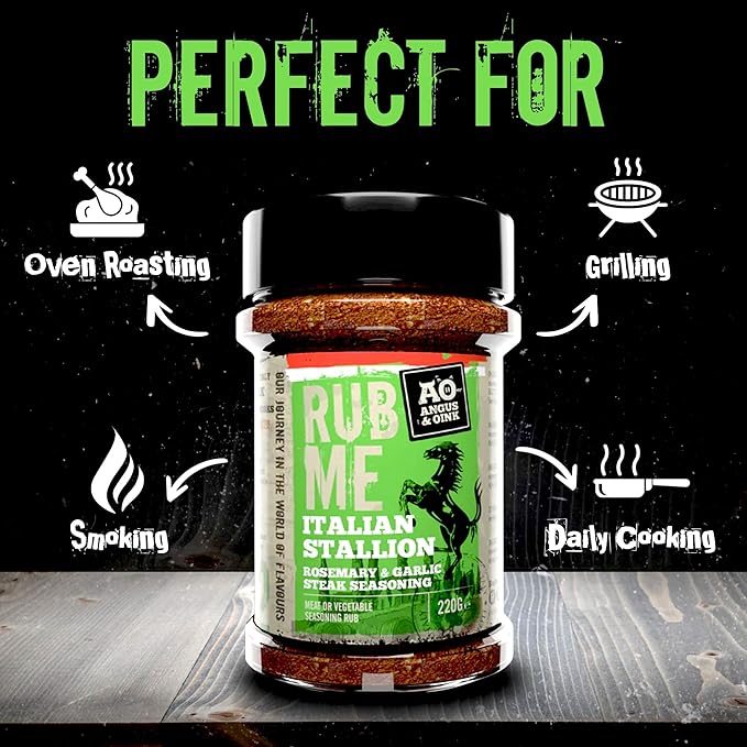 Angus & Oink | Italian Stallion BBQ Seasoning Rub | Inspired by Northern Italian Flavours | Perfect