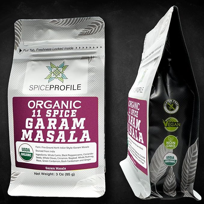 Spice Profile USDA Organic 11-Spice Garam Masala, 3 oz, Lab Tested for Heavy Metals, Salt Free, North Indian Style
