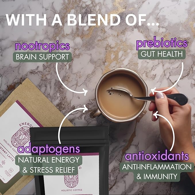 Energinseng Mushroom Coffee - Artisanal Instant Americano Espresso with Nootropics, Adaptogens