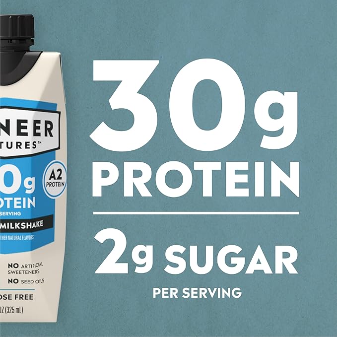 Pioneer Pastures - High Protein A2 Milkshakes - Vanilla - A2 Nutritional Milk, 30g Protein, 2g