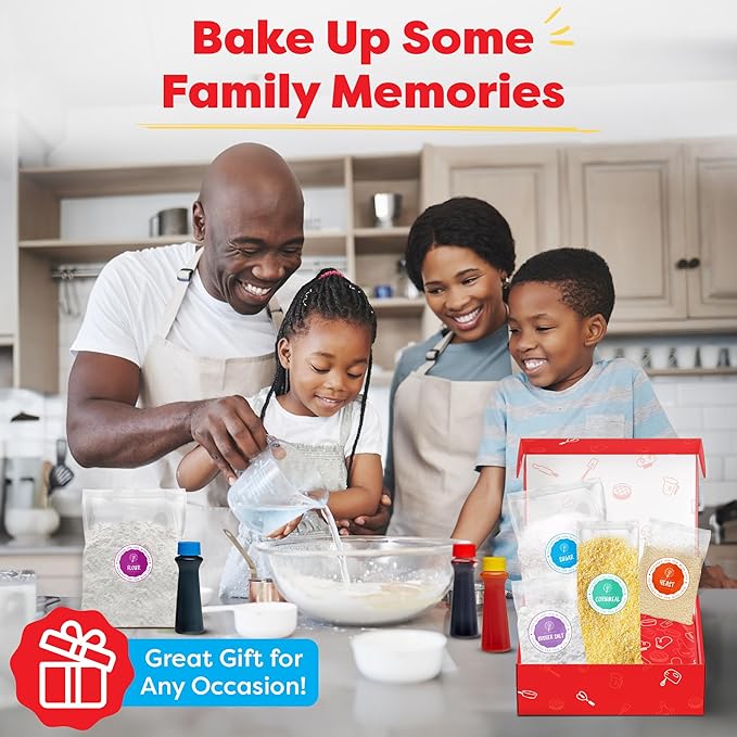 Baketivity Rainbow Bagel Kids Baking Kit - Baking Kits for Kids with Premeasured Ingredients