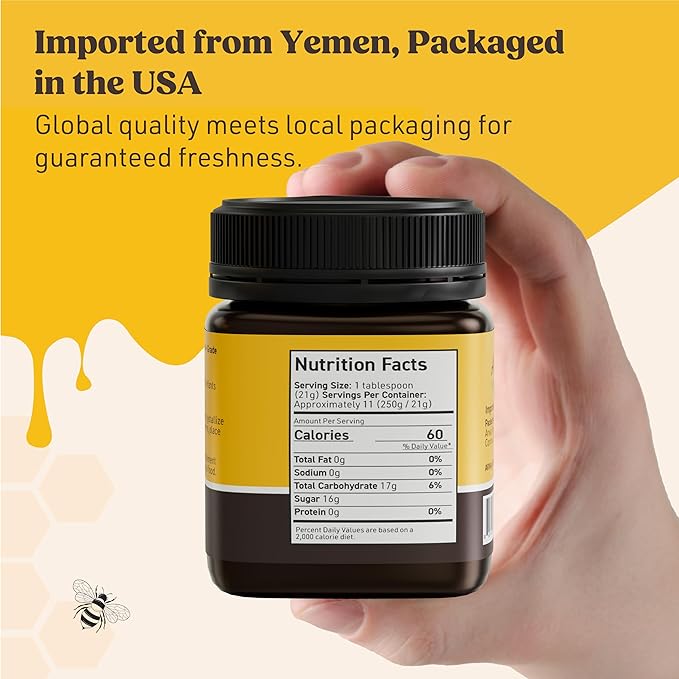 Arwa Foods Multifloral Mountain Yemeni Raw Honey - Royal Yemeni Raw Organic honey from Wadi of