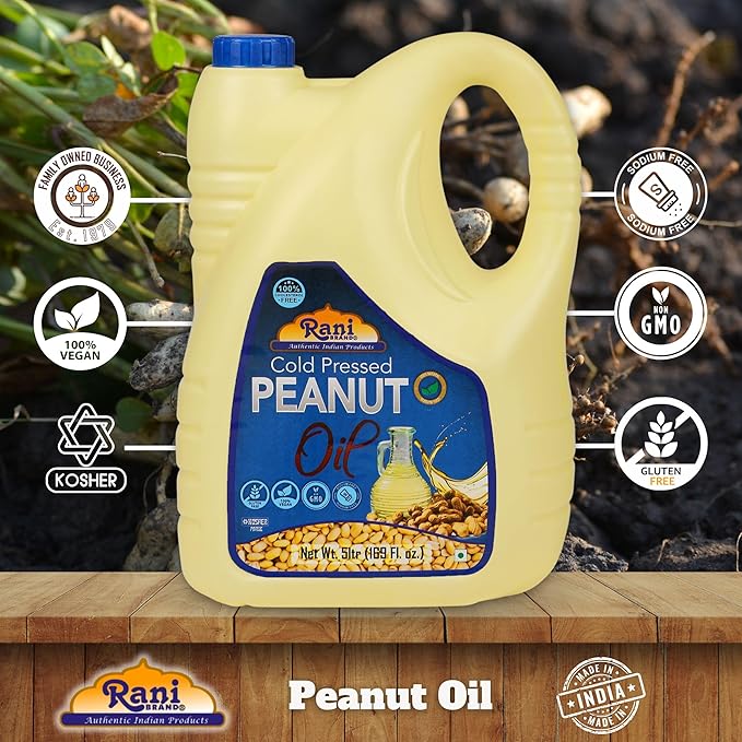 Rani Peanut Oil 169 Ounce (5 Liter) Cold Pressed | 100% Natural | NON-GMO | Kosher | Vegan | Gluten