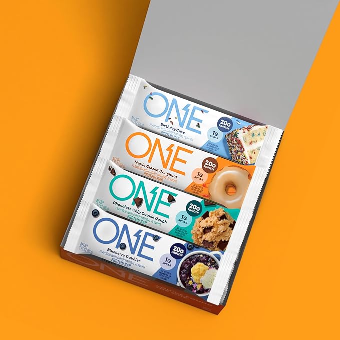 ONE Protein Bars, Sampler Variety Pack, Gluten Free with 20g Protein and 1g Sugar, Pantry Staples