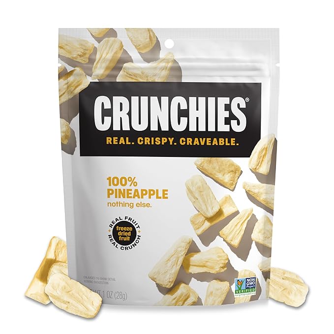 Crunchies Freeze-Dried Fruits, 100% All Natural Crispy Fruit, Non GMO and Kosher, Resealable Freeze