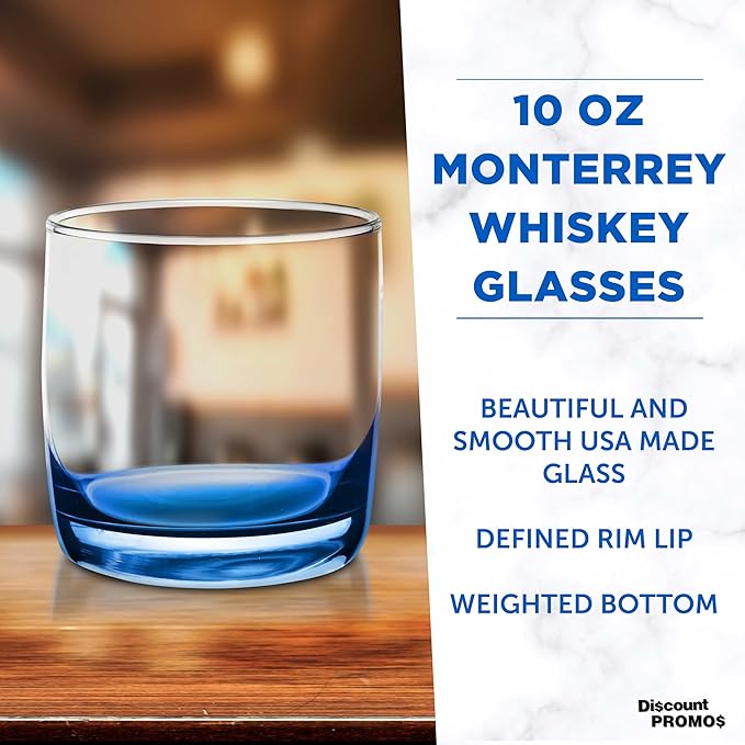 DISCOUNT PROMOS Whiskey Glasses 10 oz Set of 10, Bulk Pack - Heavy Base Old Fashioned Glass