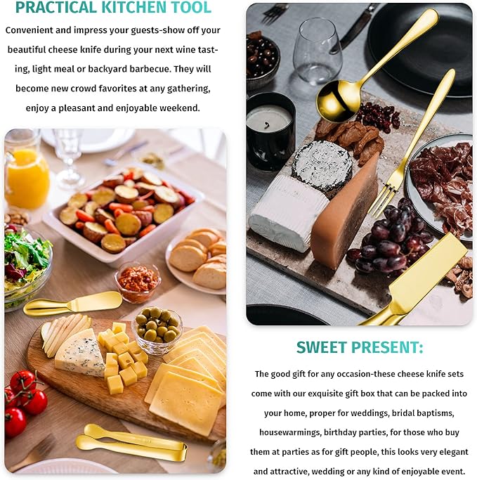 Patelai Charcuterie Board Accessories Cheese Spreader Knife Set Charcuterie Utensils Butter Knife