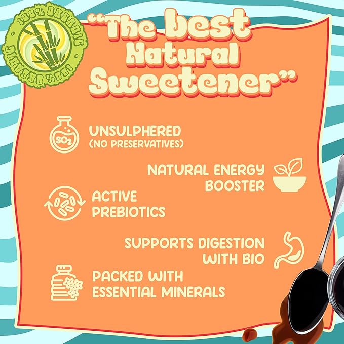 Better Than Honey Organic Blackstrap Molasses 32oz– Unsulphured Natural Molasses with Rich Flavor