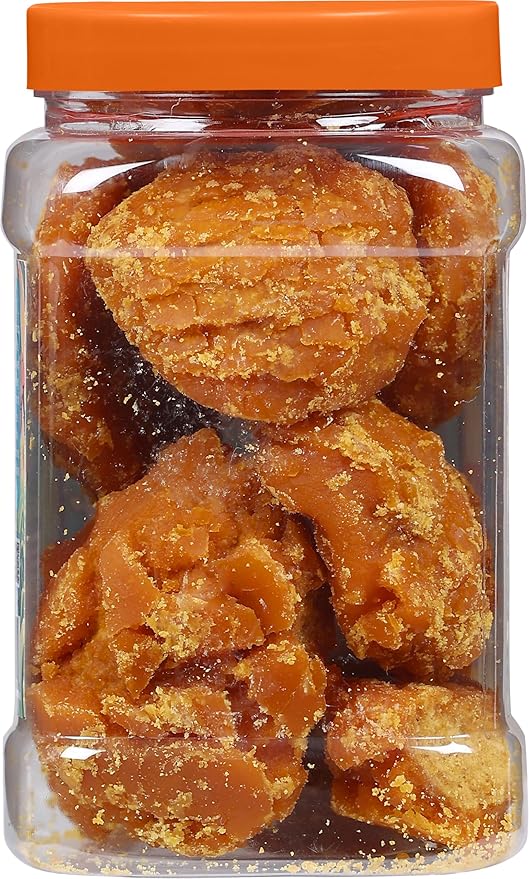 Rani Pesi Gur (Jaggery) Indian Unrefined Raw Cane Sugar 17.5oz (1.1lbs) 500g PET Jar ~ Gluten