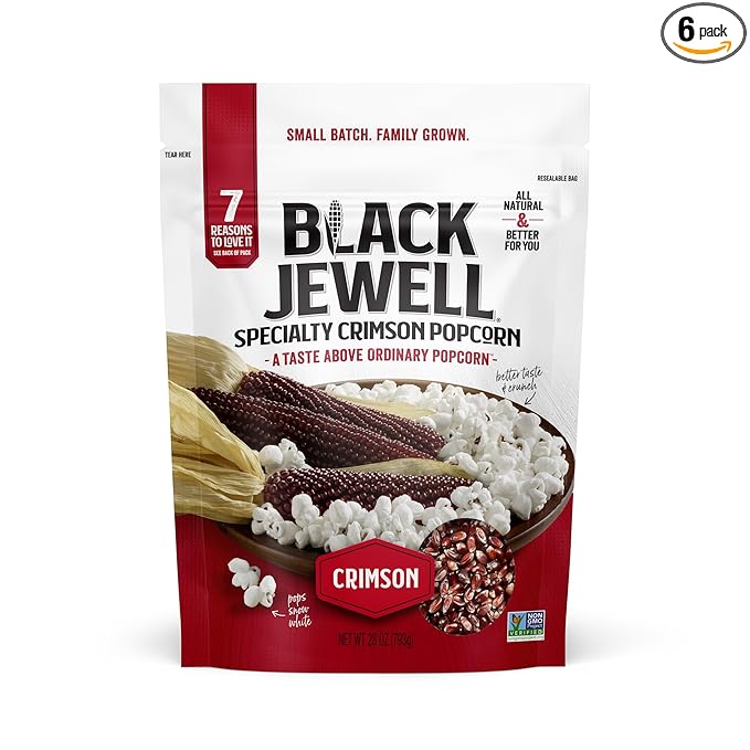 Black Jewell Gourmet Popcorn Kernels, Crimson Red, 28.35 Ounces (Pack of 6)