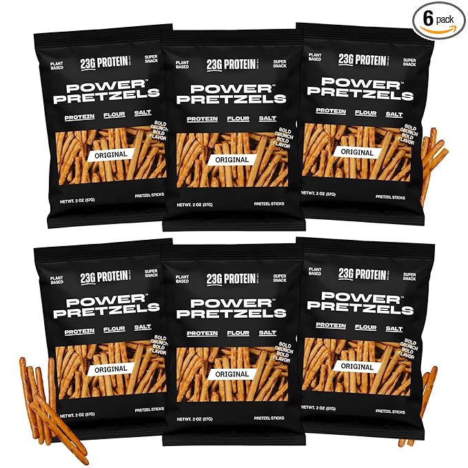 Power Pretzels High Protein Pretzel Sticks, Vegan Friendly and Plant-Based with 23g Protein per