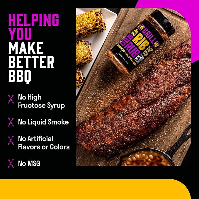 Hey Grill Hey | Rib Rub | BBQ Rub | Rib Seasoning | Beef & Pork Seasoning | BBQ Chicken and More |