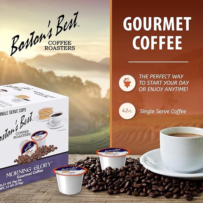 Boston’s Best – Morning Glory Blend – Medium Dark Roast – Single Serve Coffee Pods, Compatible with