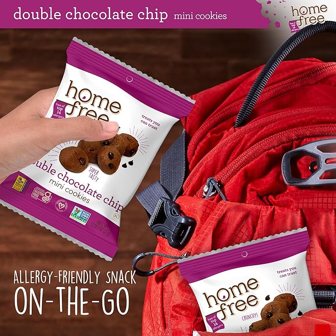 Homefree Treats You Can Trust Gluten Free Mini Cookies, Single Serve, Double Chocolate Chip, 0.95