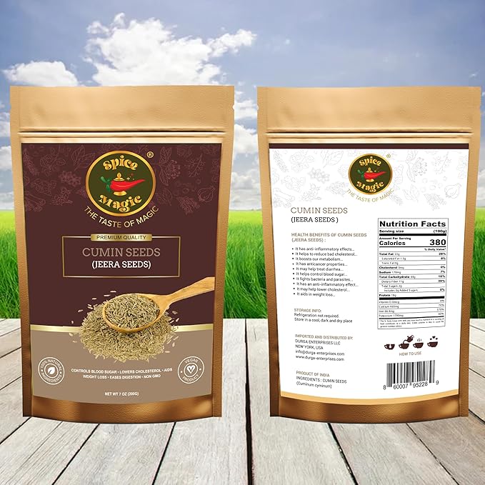 Spice Magic Cumin Seeds I 7 Oz (200 g) I Jeera Whole Cumin Seeds I 100% Fresh & Aromatic I Non-GMO