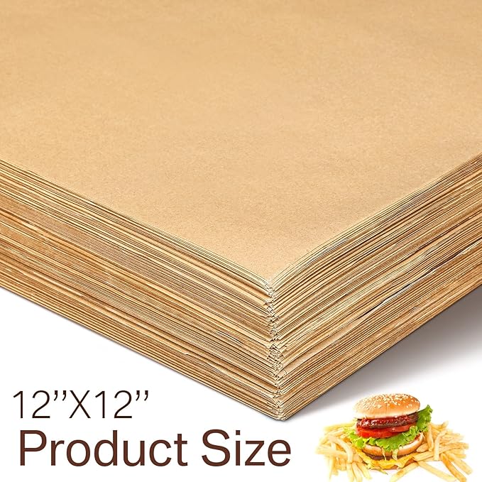 Sieral 5000 Sheets Sandwich Wrap Sheet 12 x 12 Inch Wax Paper Bulk Fast Food Basket Liners