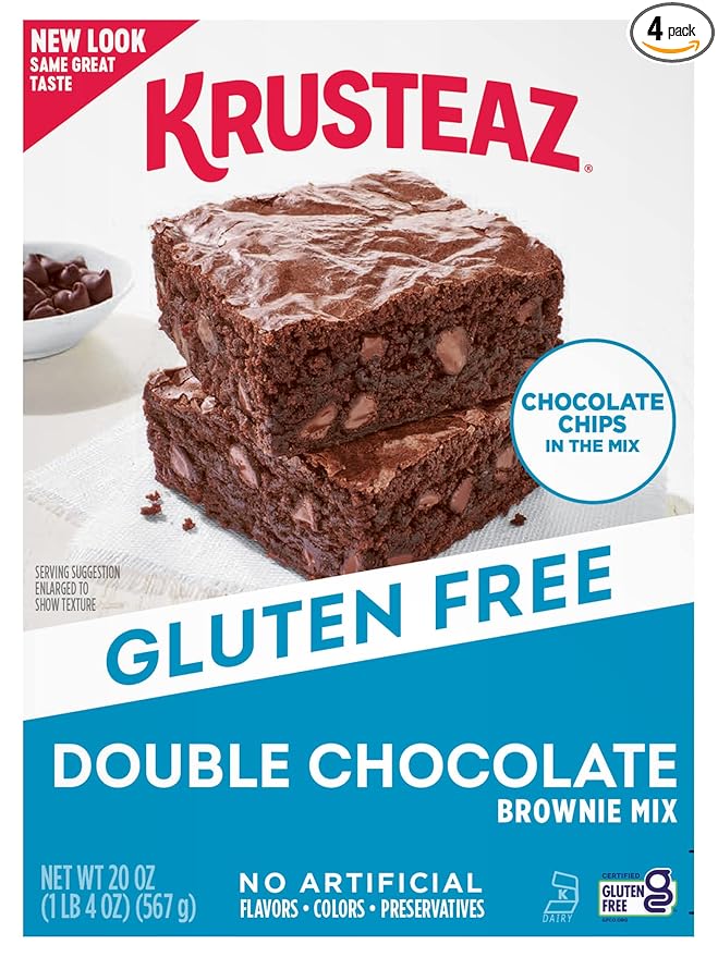 Krusteaz Gluten Free Baking Mix, Double Chocolate Brownie Mix, Gluten Free with No Artificial