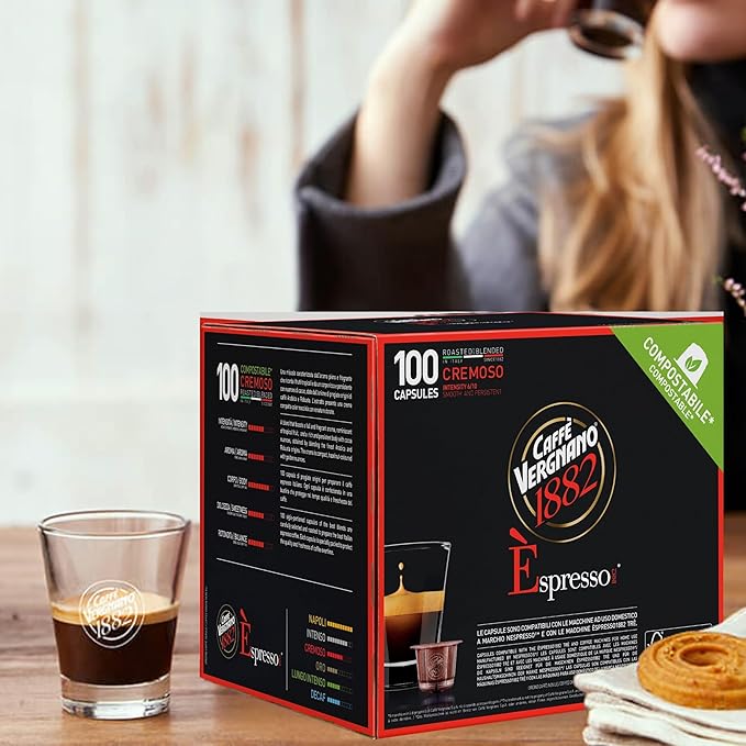 Caffe' Vergnano 1882 Medium Roast Espresso Original Line Machine Compatible Capsules, Arabica