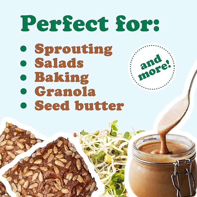 Food to Live - Organic Sunflower Seeds, 1 Pound - Hulled, Raw, Non-GMO, Dried Kernels, Unsalted