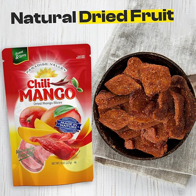 Dried Mango Slices - Delicious Texture Soft & Juicy Low Sugar Added Dried Mango - Naturally Ripened
