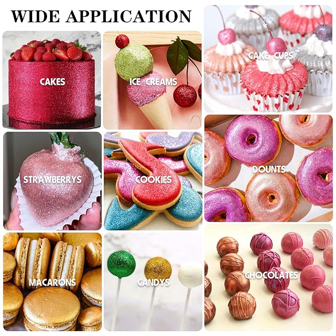 Edible Glitter Spray - 20g Luster Dust Edible Glimmer Powder for Sparkling Cocktails, Cake