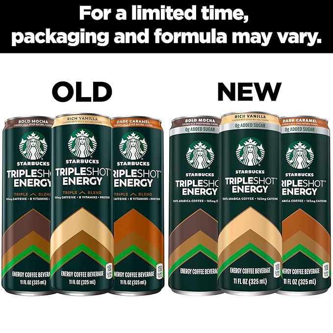 Starbucks Tripleshot Coffee Energy Drink, Rich Vanilla, 11 fl oz Cans (12 Pack), Triple Blend
