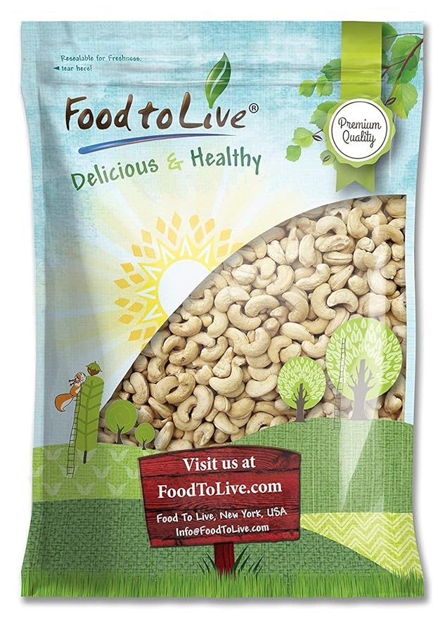 Food to Live - Raw Cashews, 10 Pounds ??Deluxe Whole Nuts, Unsalted, Unroasted Fancy Snack, Size