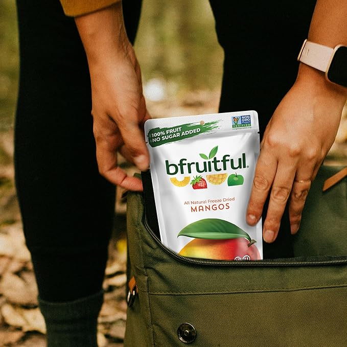 bfruitful Freeze-Dried Mango, Freeze Dried Fresh Fruit Bites, Gluten Free, Vegan, Dairy Free
