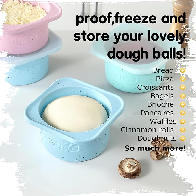 1000ml PLUS Pizza Sourdough Proofing Containers with Air-tight Lids for DIY family Artisan
