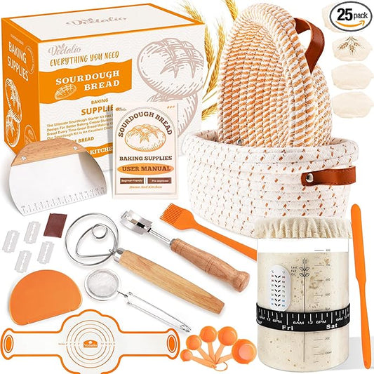 Sourdough Starter Kit, Sourdough Bread Baking Supplies, Sour Dough Starter Kits, Woven Bread