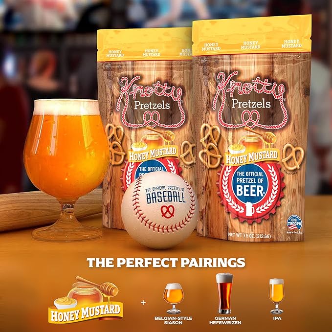Knotty Pretzels - "The Official Pretzel of Beer" 7.5 Ounce Individual Seasoned Pretzel in