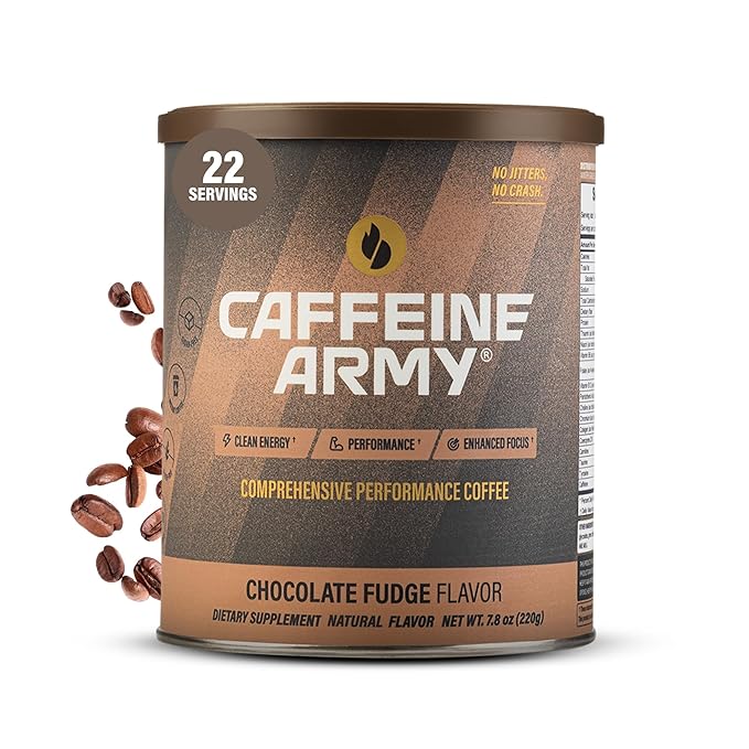 CAFFEINE ARMY Chocolate Fudge | Comprehensive Functional Coffee with MCTs, CoQ10, Collagen and