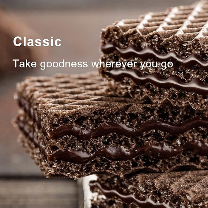 Loacker Classic Double Choc Wafers - Premium Crispy Cocoa Wafer Cookies with Chocolate Cream