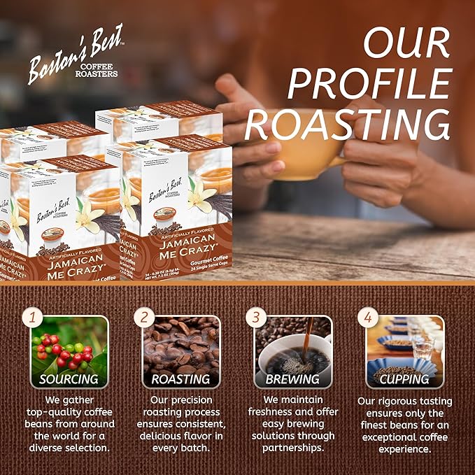 Boston’s Best - Jamaican Me Crazy Flavored Delicious Gourmet Coffee, Compatible with Keurig Coffee