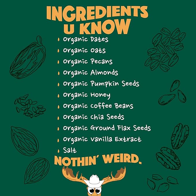 BAR-U-EAT Gluten-Free, Organic, Soft & Chewy Energy Bar. Whole Food Ingredients | Compostable