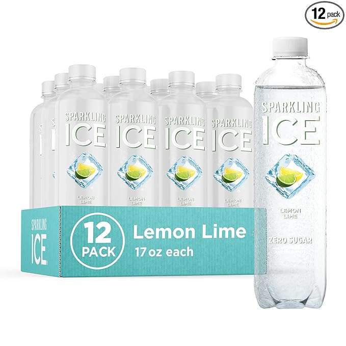 Sparkling Ice, Lemon Lime Sparkling Water, Zero Sugar Flavored Water, with Vitamins and