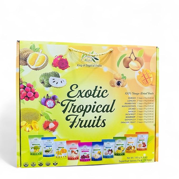 CHAVI Freeze Dried Exotic Tropical Fruits | Pack of 10 | Gift Box - No Added Sugars or